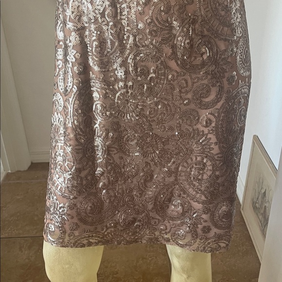 Gorgeous Eliza J Taupe Sequined Dress - Picture 3 of 5